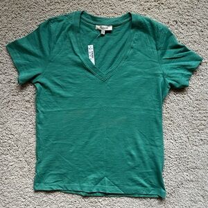 NWT Madewell V-Neck T-Shirt- Lagoon Green